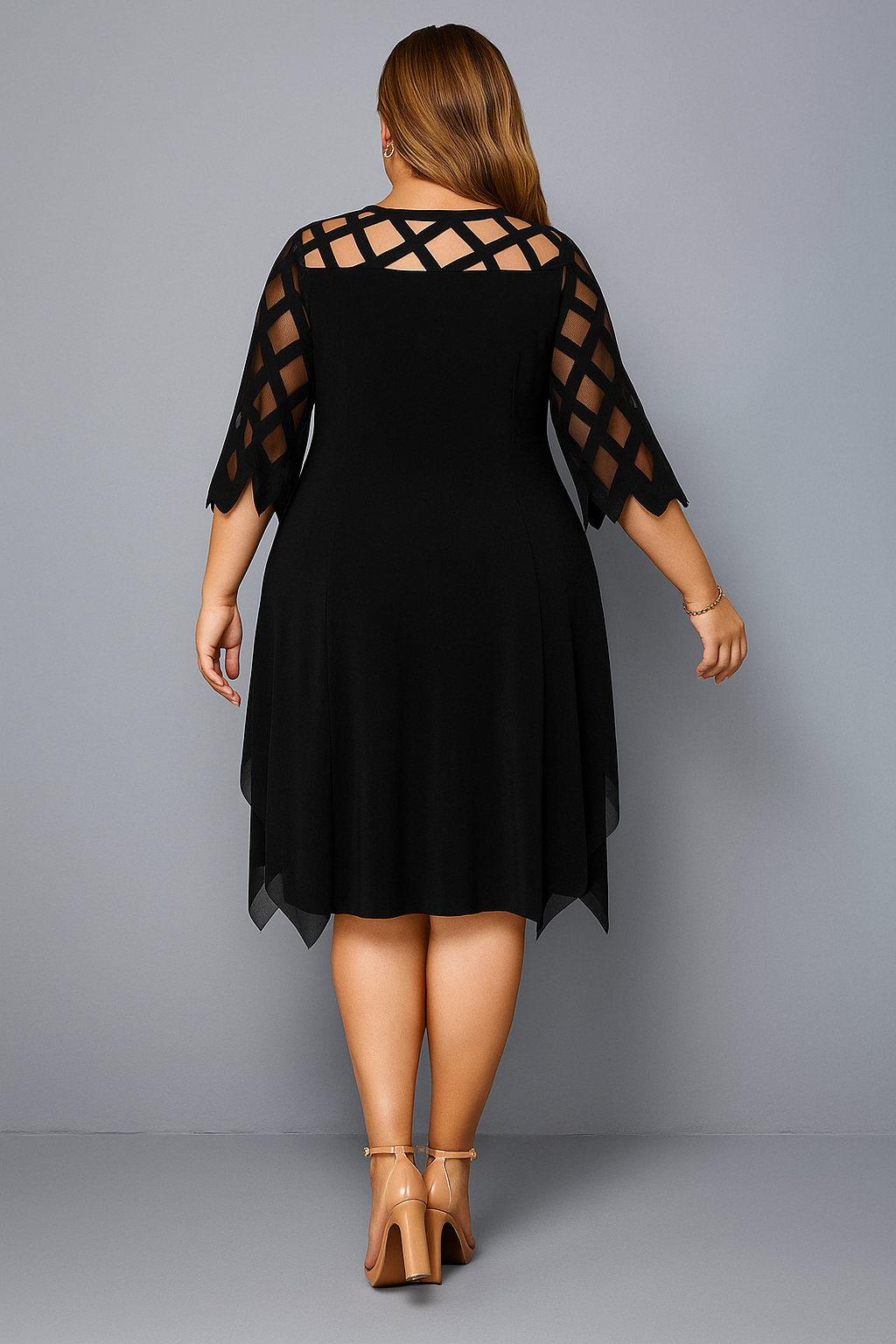 Evelyn™ | Elegant Lace Sleeve Tummy Covering Dress