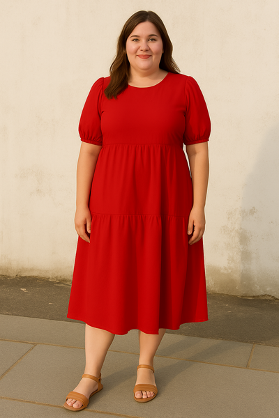Luna™ | O Neck Tummy Covering Dress