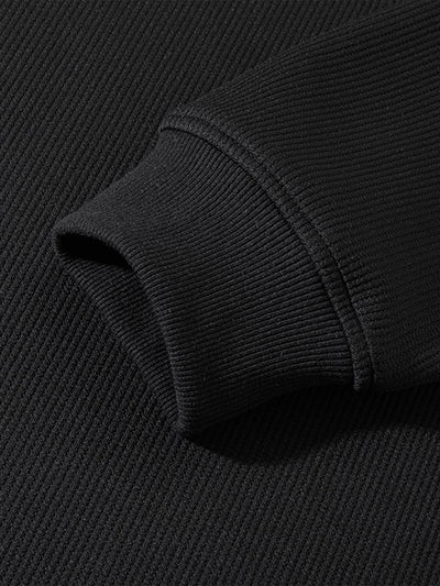 Relax Fit Waffle V Neck Sweatshirt