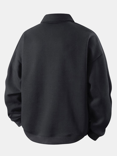 Relax Fit Polo Collar Sweatshirt