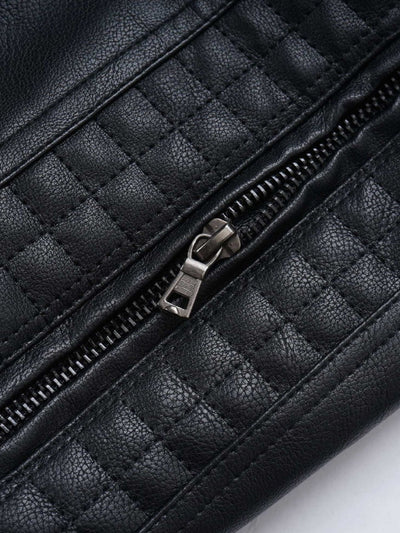 2 In 1 PU Leather Jacket With Detachable Hood