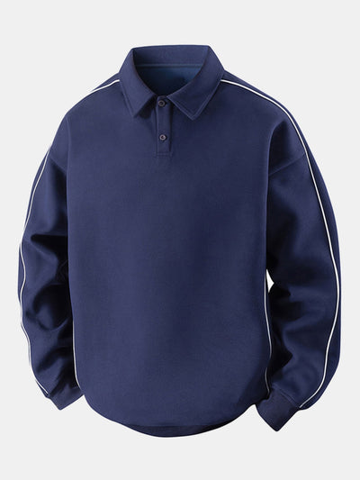Relax Fit Polo Collar Sweatshirt