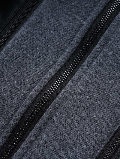 2 In 1 PU Leather Jacket With Detachable Hood