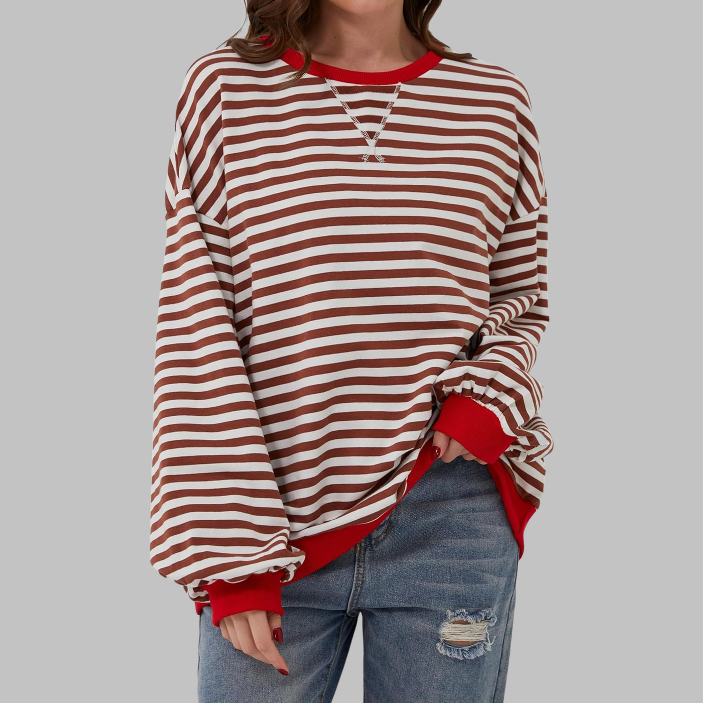 Lisa – Striped jumper in cotton blend