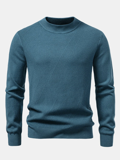 Stripe Mock Neck Sweater