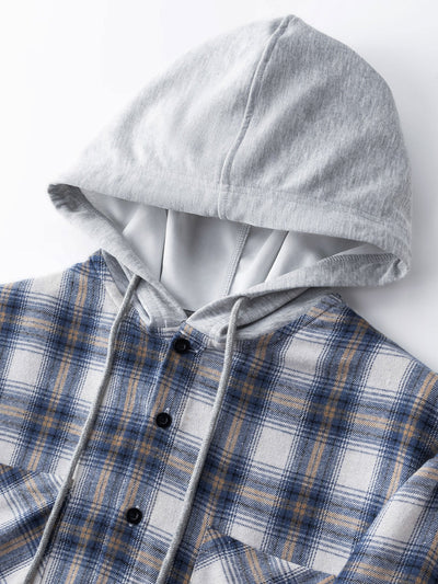 Plaid Hooded Shirt