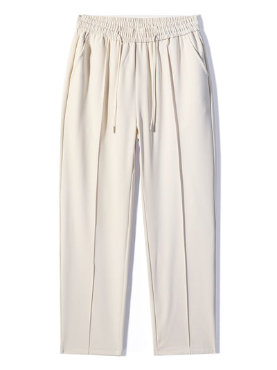 Raglan Sleeve 2 In 1 Waffle T-Shirt & Single Pleat Drawstring Straight Leg Pants