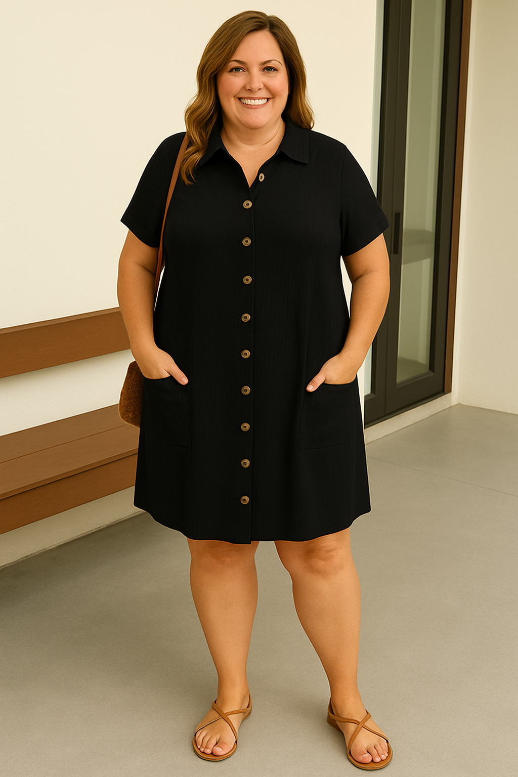 Barbara™ | Button Tummy Covering Dress
