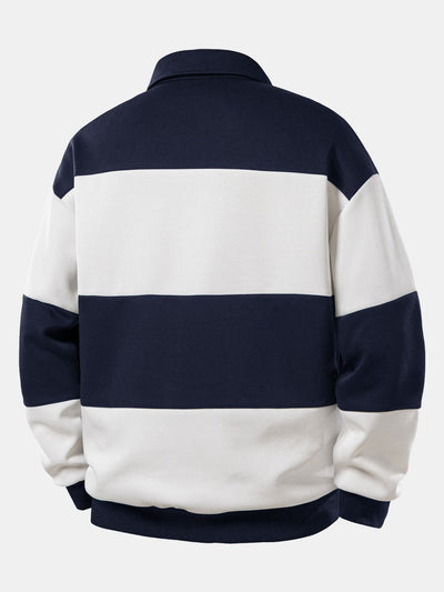 Relax Fit New York Print Color Block Polo Sweatshirt