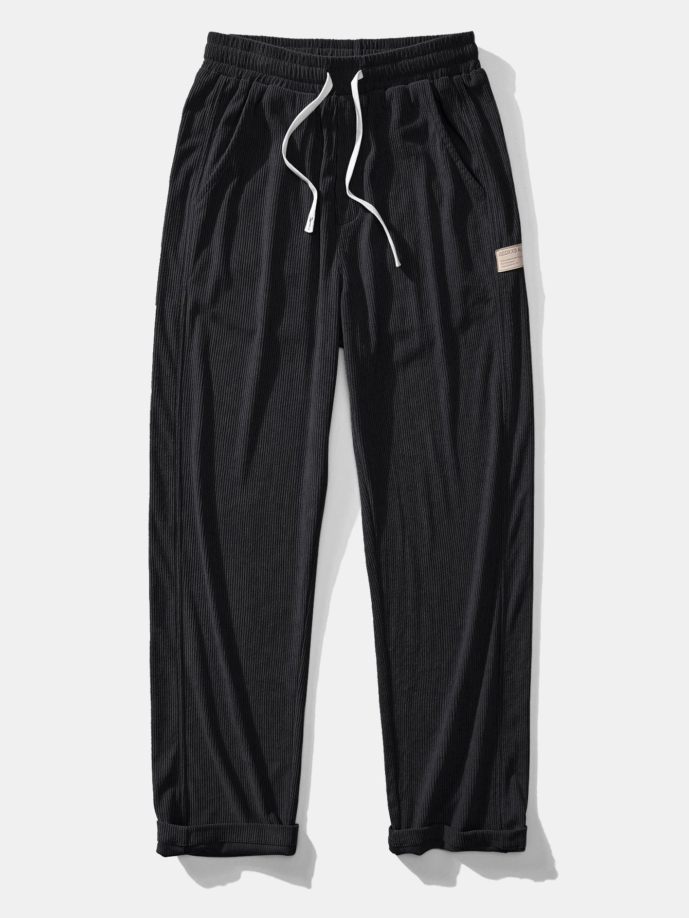 Relax Fit Contrast Corduroy Polo Collar Sweatshirt & Straight Leg Corduroy Pants