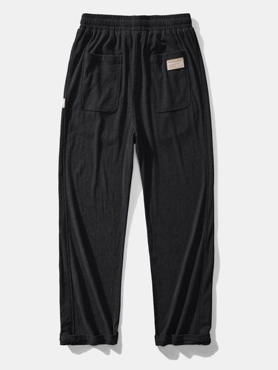 Relax Fit Contrast Corduroy Polo Collar Sweatshirt & Straight Leg Corduroy Pants