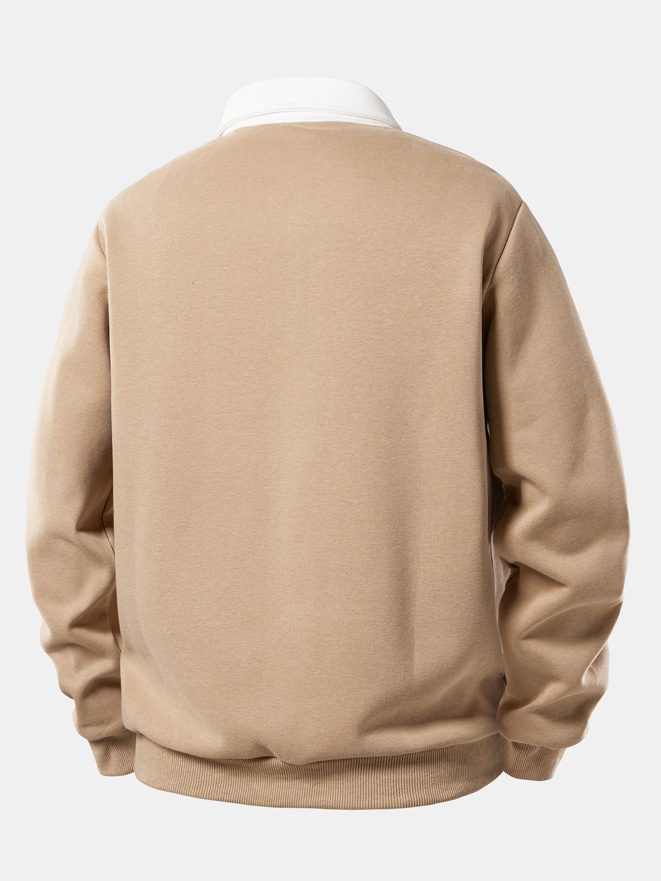Contrast Polo Collar Sweatshirt
