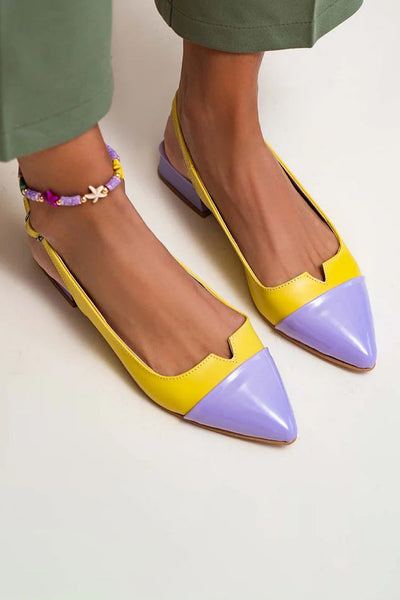 VITTORIA | Elegant ballet flats with pointed toe and bicolor details for a refined style