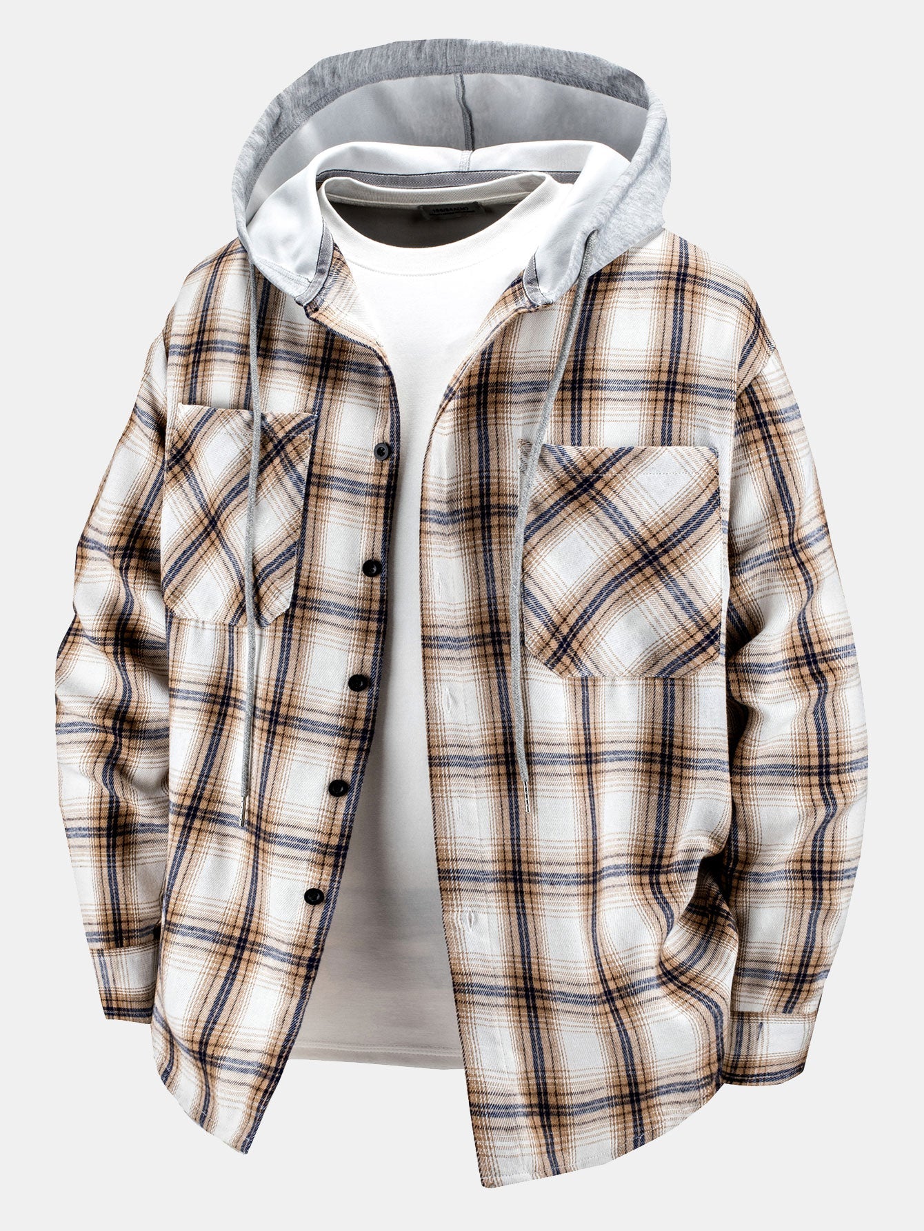 Plaid Hooded Shirt