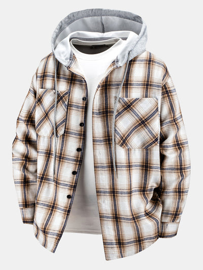 Plaid Hooded Shirt