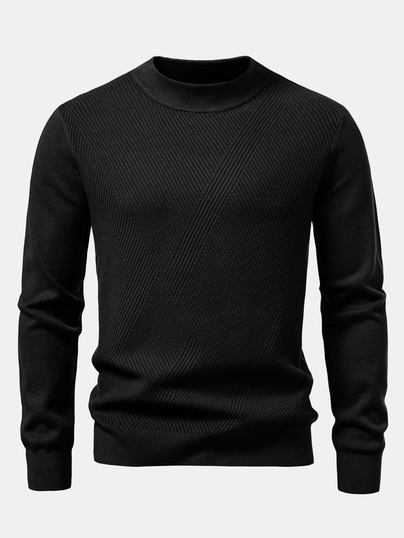 Stripe Mock Neck Sweater