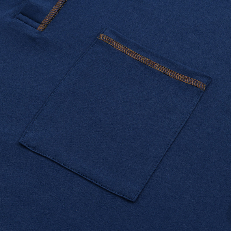 Elmor Men's Henley Collar Cotton Shirt