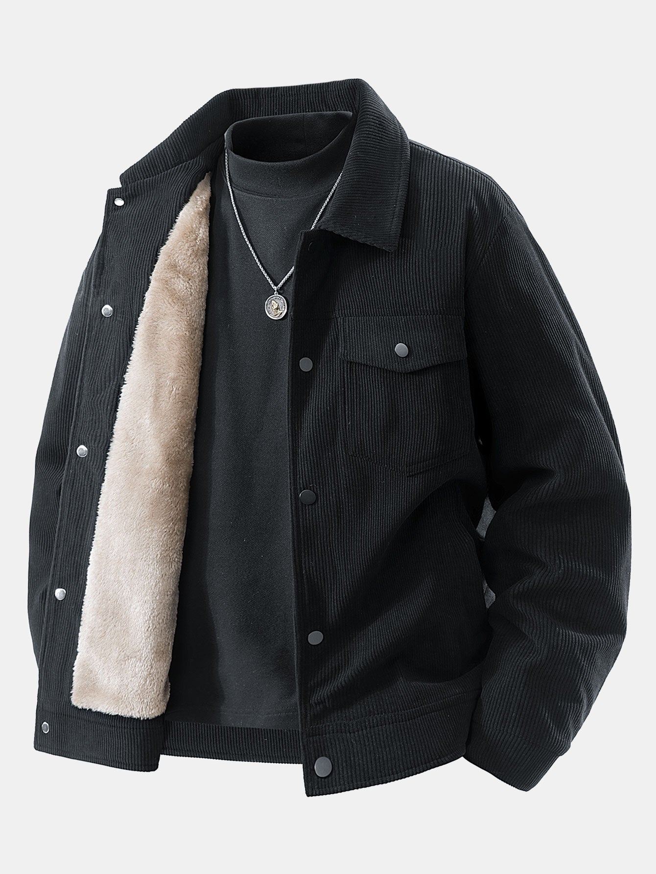 Teddy Lined Pocket Corduroy Jacket