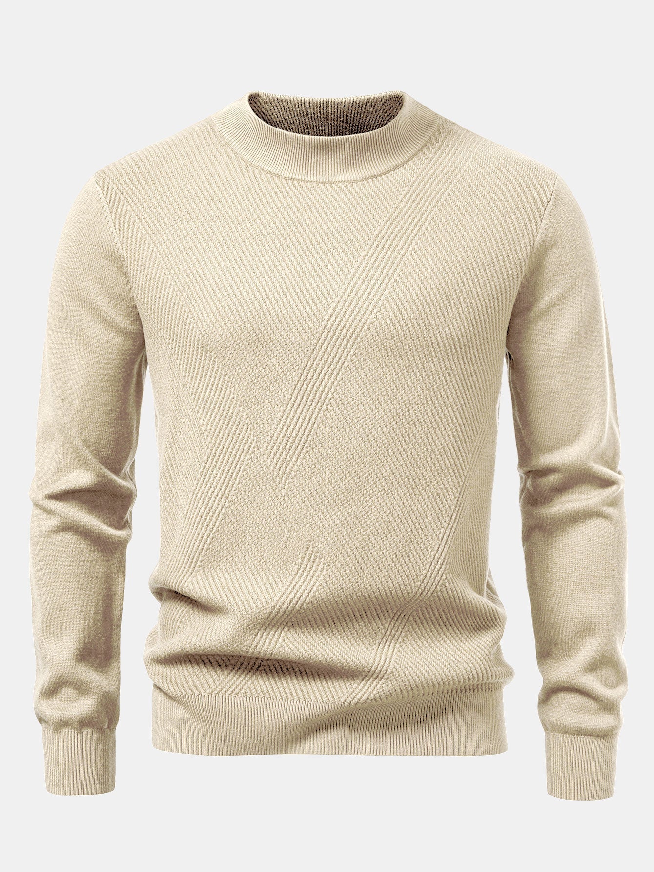 Stripe Mock Neck Sweater