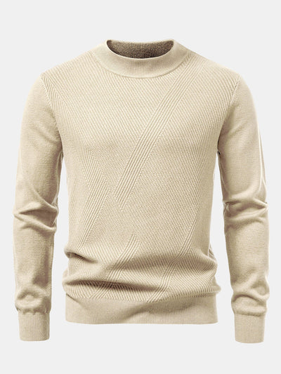 Stripe Mock Neck Sweater