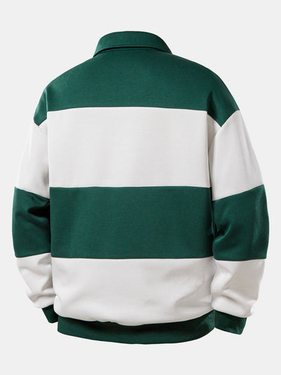 Relax Fit Los Angeles Print Color Block Polo Sweatshirt
