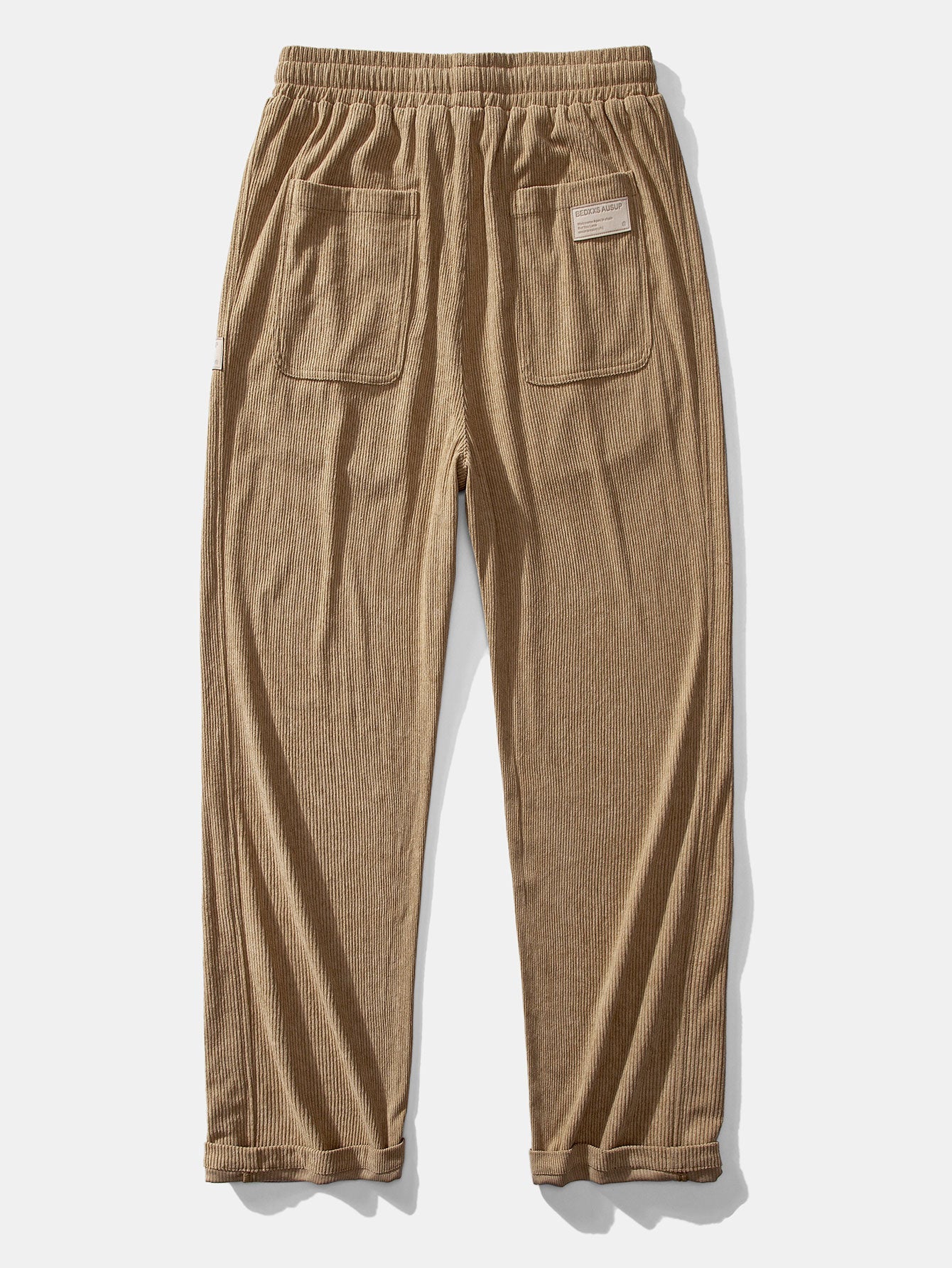 Relax Fit Contrast Corduroy Polo Collar Sweatshirt & Straight Leg Corduroy Pants