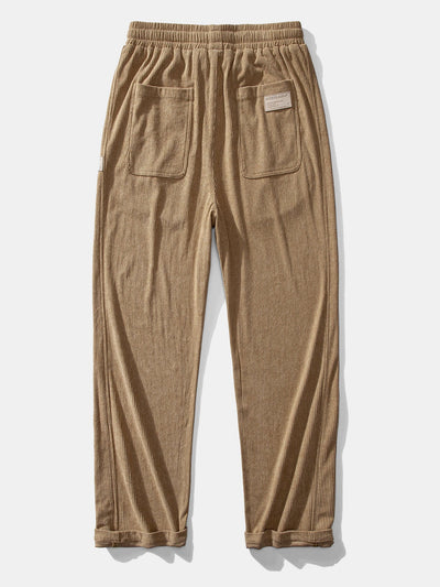 Relax Fit Contrast Corduroy Polo Collar Sweatshirt & Straight Leg Corduroy Pants