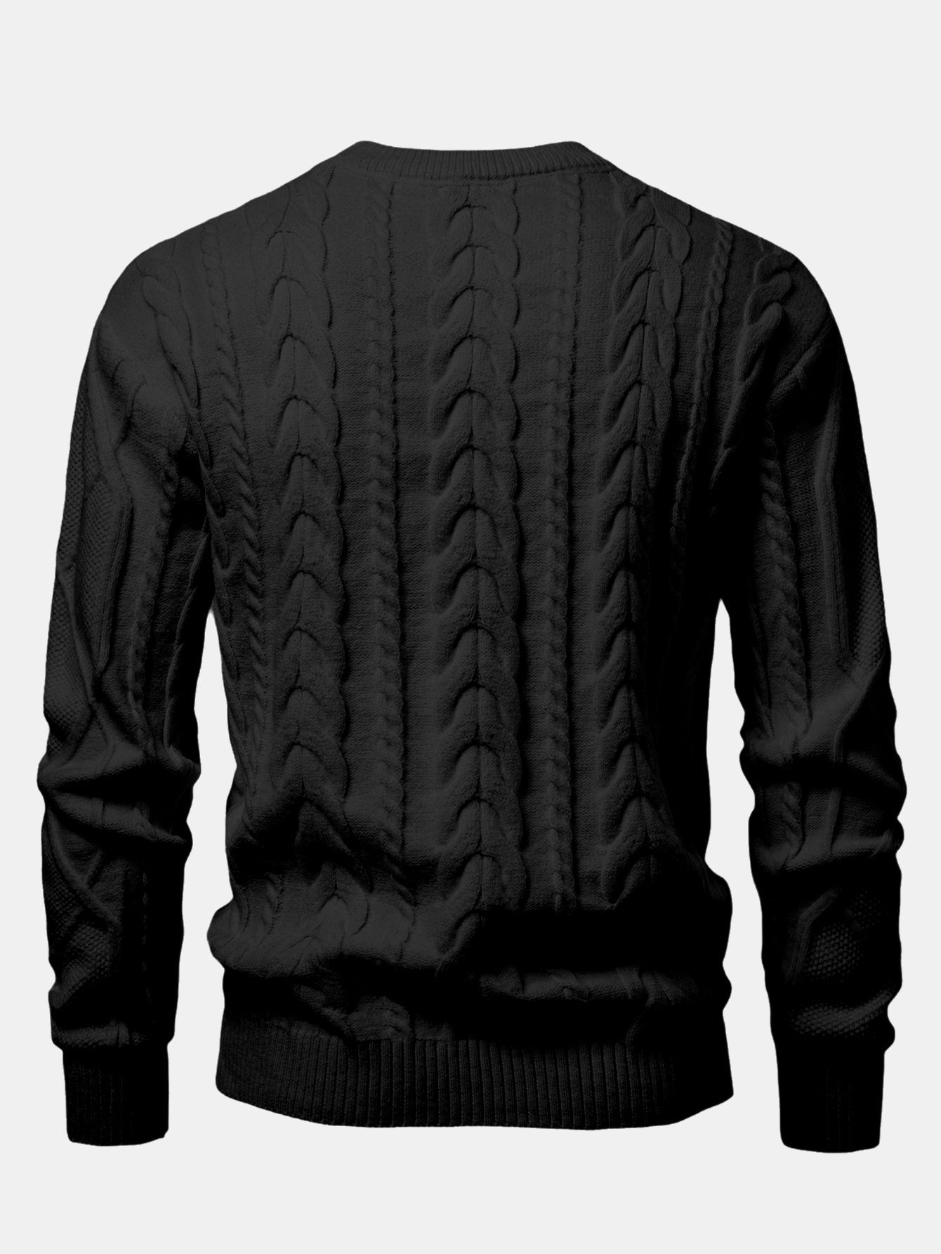 Heavyweight Twist Jacquard Crew Neck Sweater