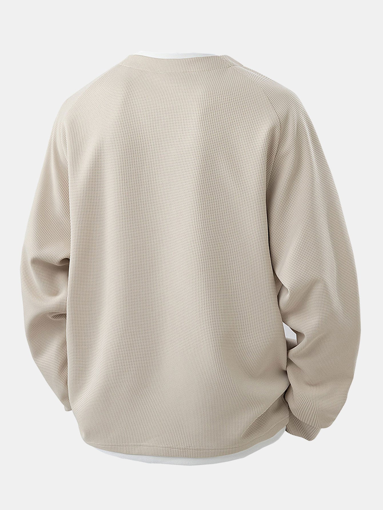 Raglan Sleeve 2 In 1 Waffle T-Shirt & Single Pleat Drawstring Straight Leg Pants