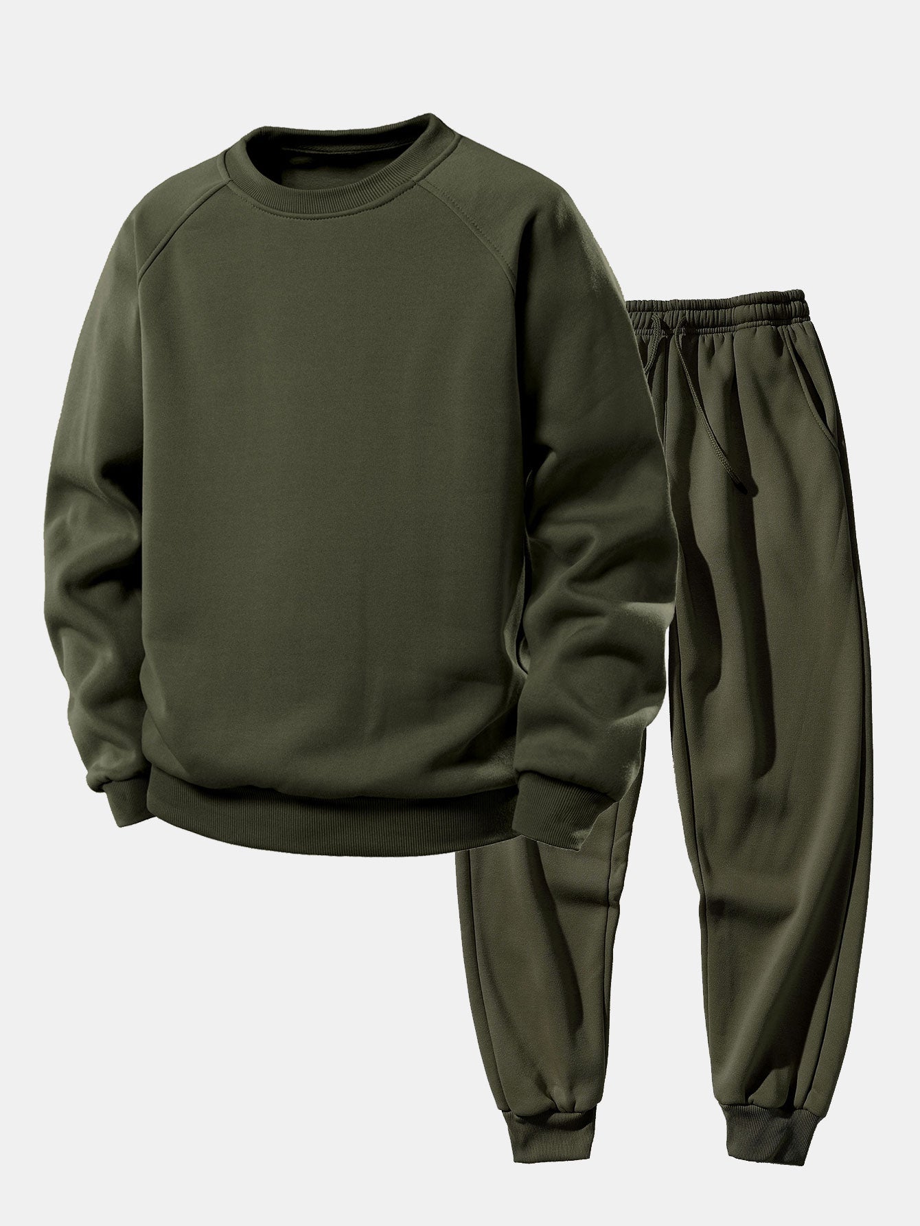 Basic Crew Neck Sweatshirt & Jogger Pants