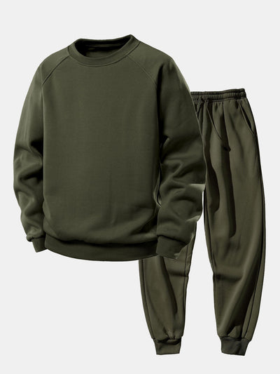 Basic Crew Neck Sweatshirt & Jogger Pants