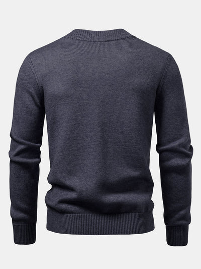 Heavyweight Stripe Mock Neck Knit Sweater