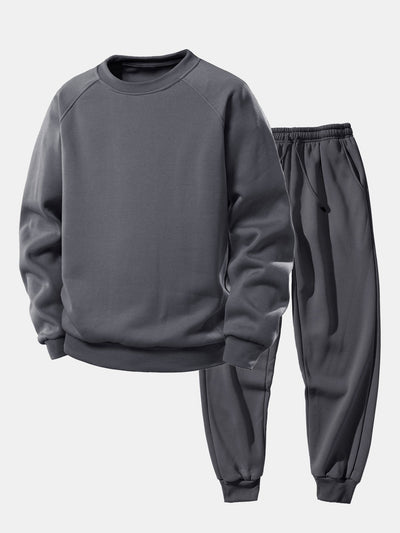 Basic Crew Neck Sweatshirt & Jogger Pants