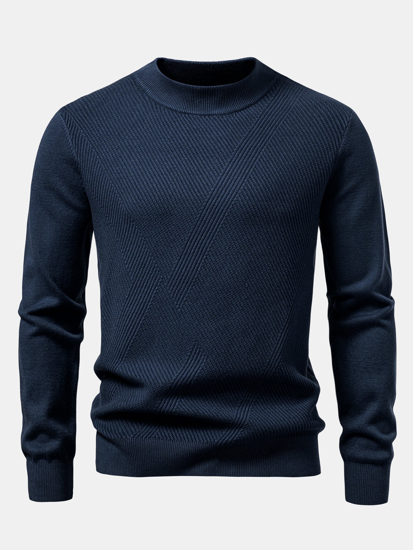 Stripe Mock Neck Sweater