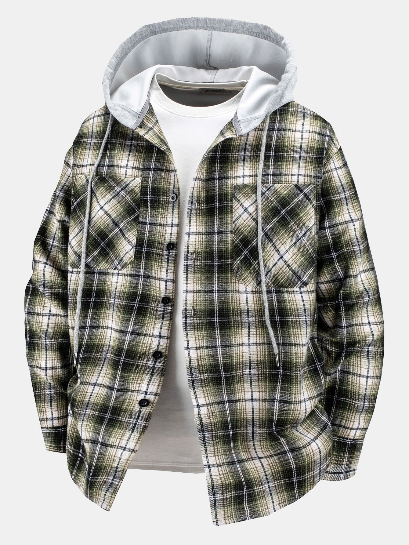 Plaid Hooded Shirt
