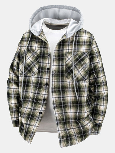 Plaid Hooded Shirt