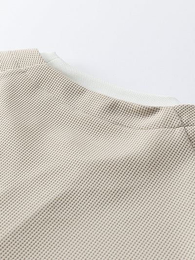 Raglan Sleeve 2 In 1 Waffle T-Shirt & Single Pleat Drawstring Straight Leg Pants