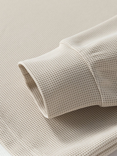 Raglan Sleeve 2 In 1 Waffle T-Shirt & Single Pleat Drawstring Straight Leg Pants