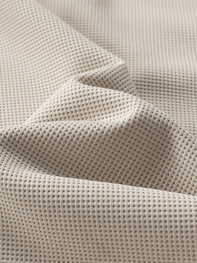 Raglan Sleeve 2 In 1 Waffle T-Shirt & Single Pleat Drawstring Straight Leg Pants