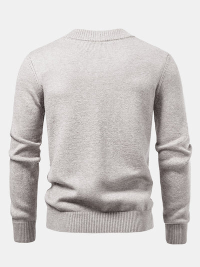 Heavyweight Stripe Mock Neck Knit Sweater