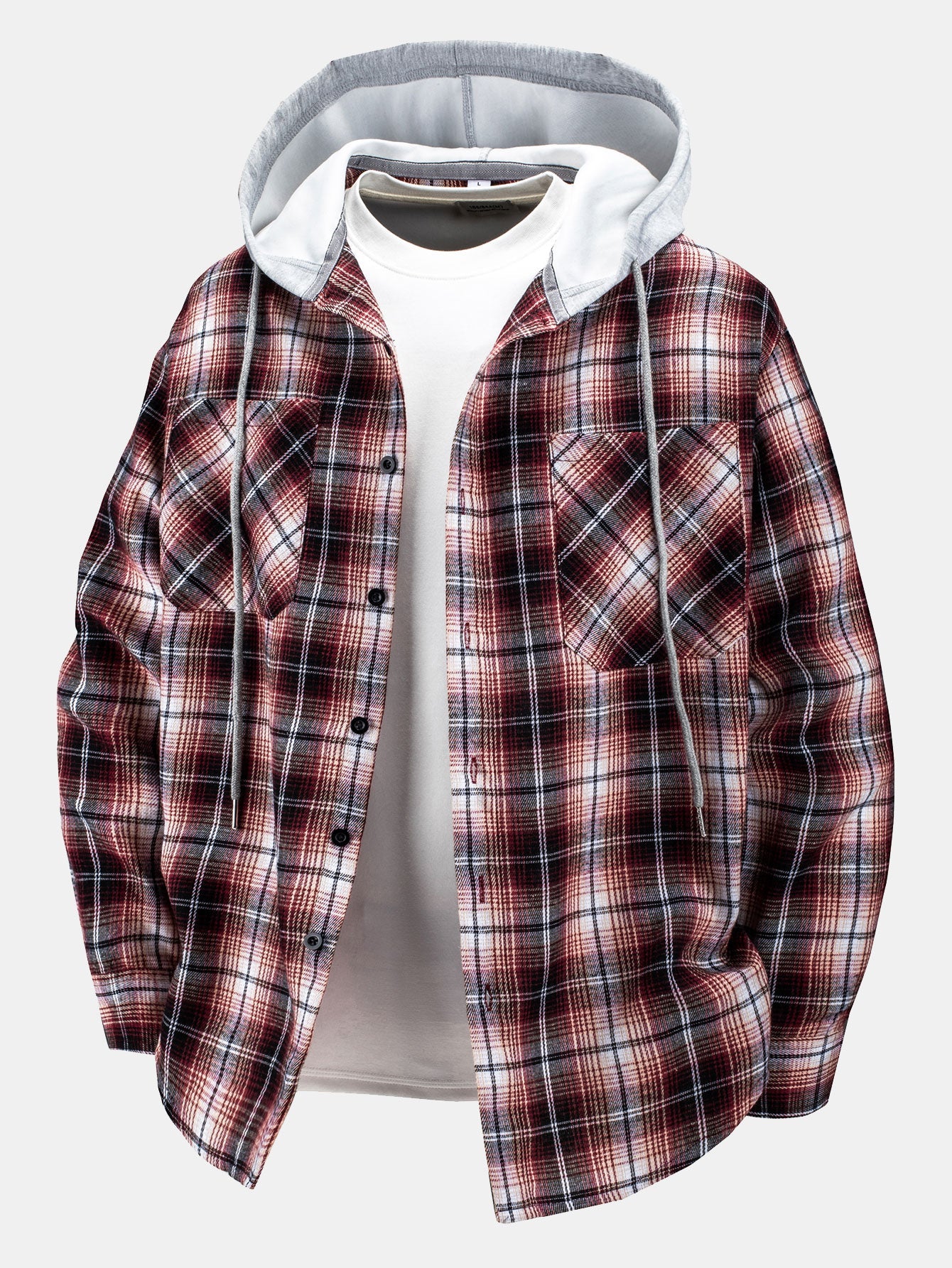 Plaid Hooded Shirt