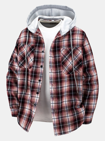 Plaid Hooded Shirt