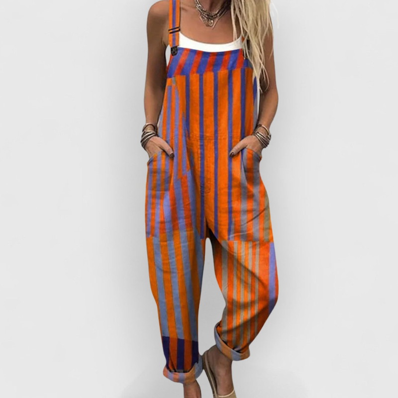 Beryl | Contrast Striped Overalls