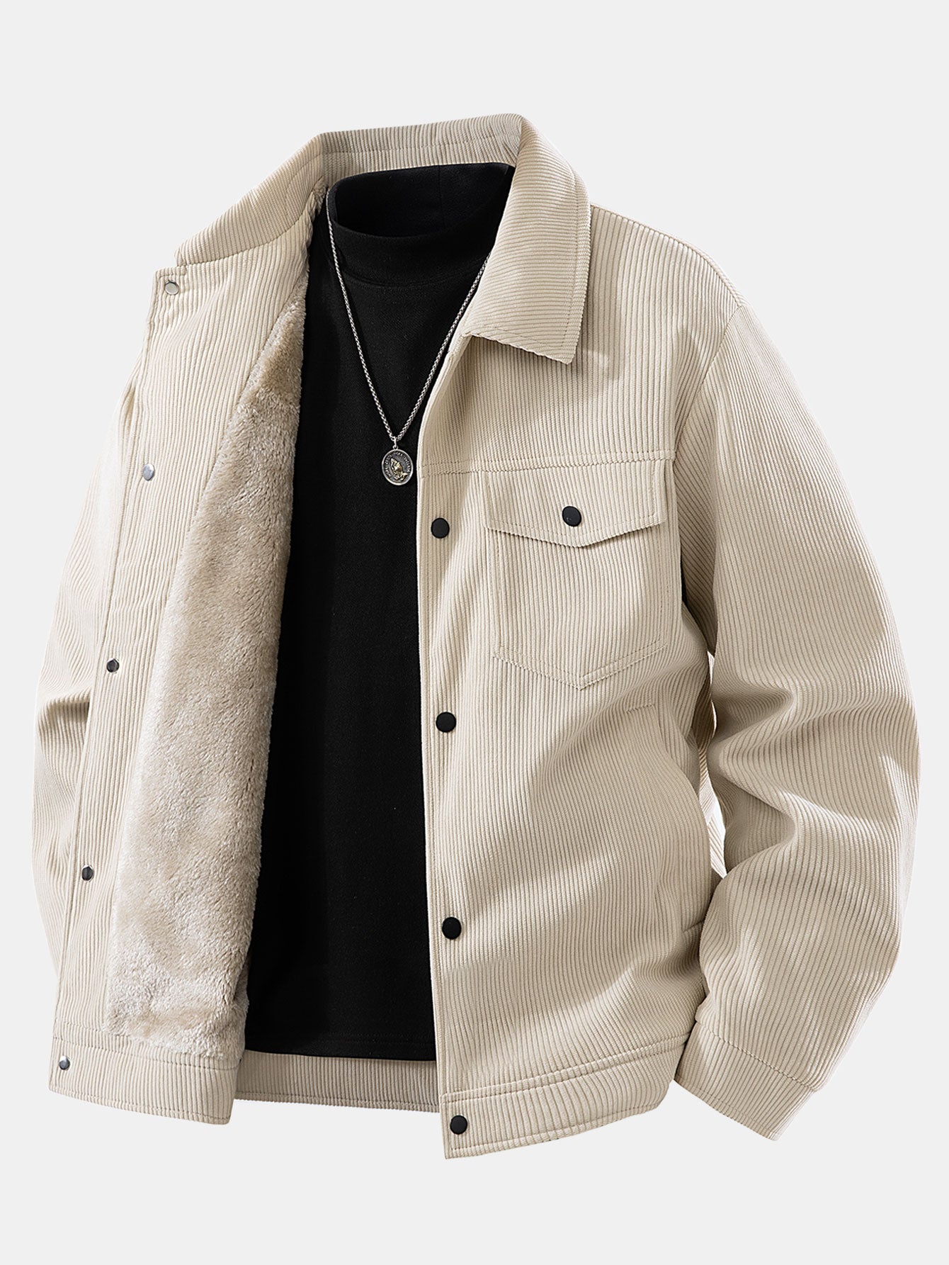 Teddy Lined Pocket Corduroy Jacket