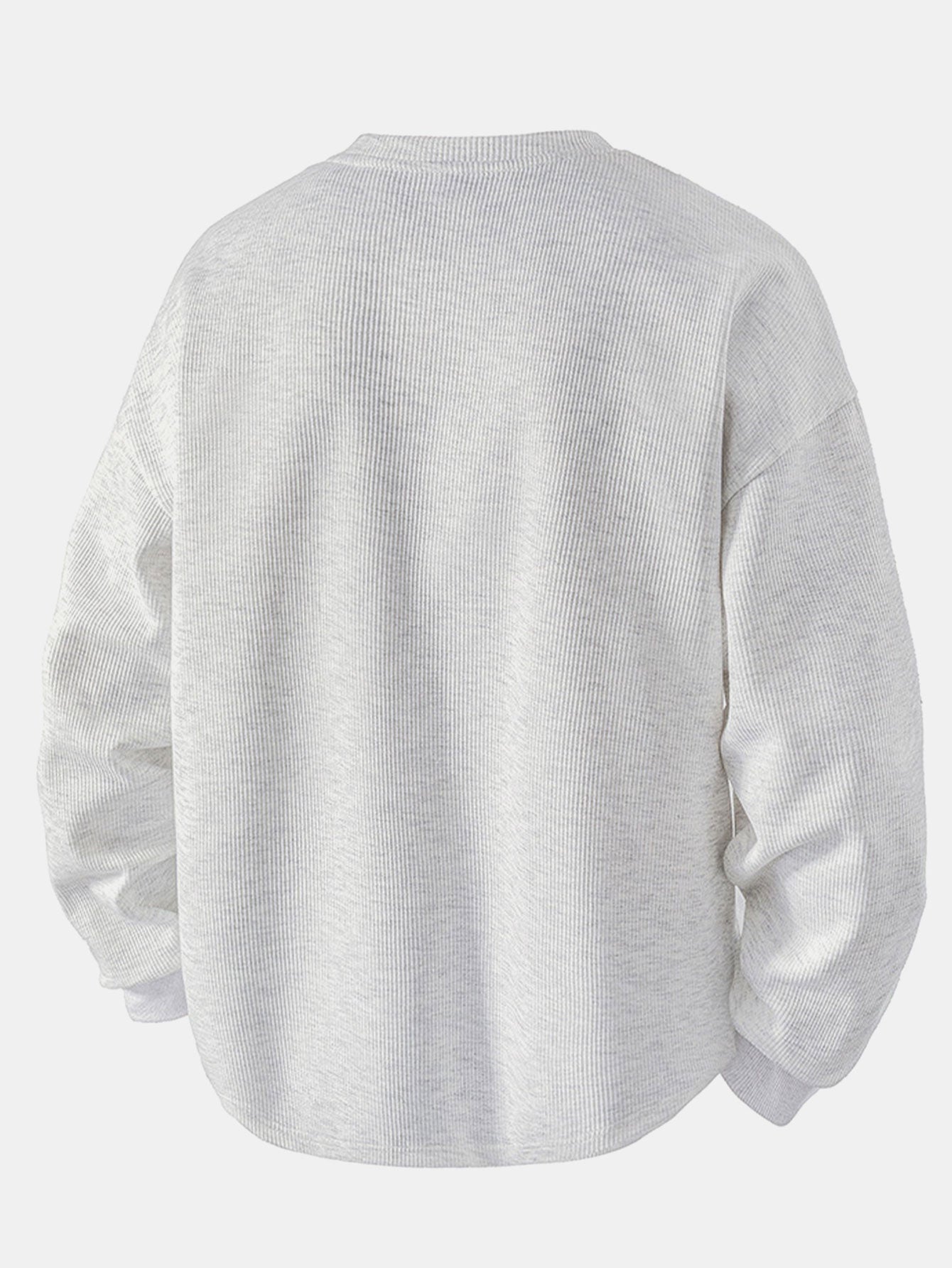 Relax Fit Waffle V Neck Sweatshirt