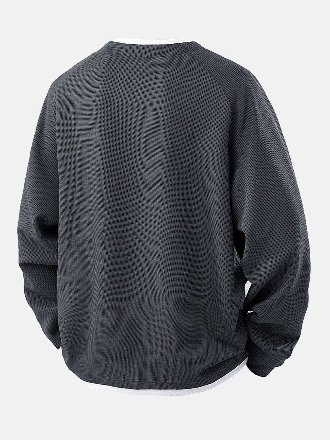 Raglan Sleeve 2 In 1 Waffle T-Shirt & Single Pleat Drawstring Straight Leg Pants