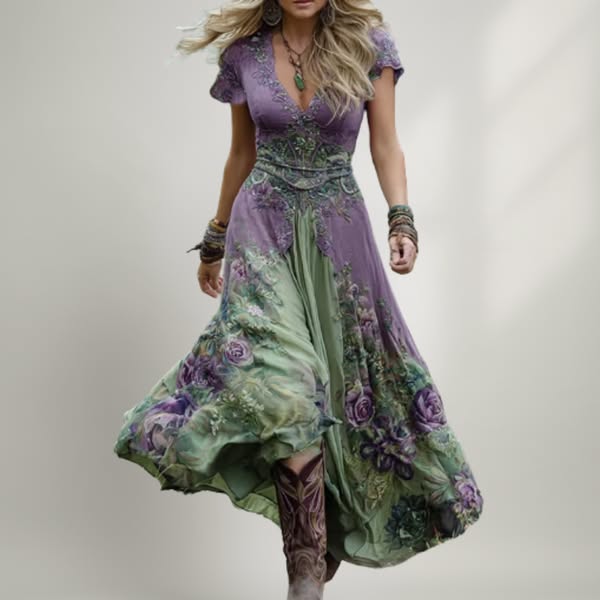 Celestine | Tailored and Flowing Floral Dress