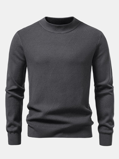 Stripe Mock Neck Sweater