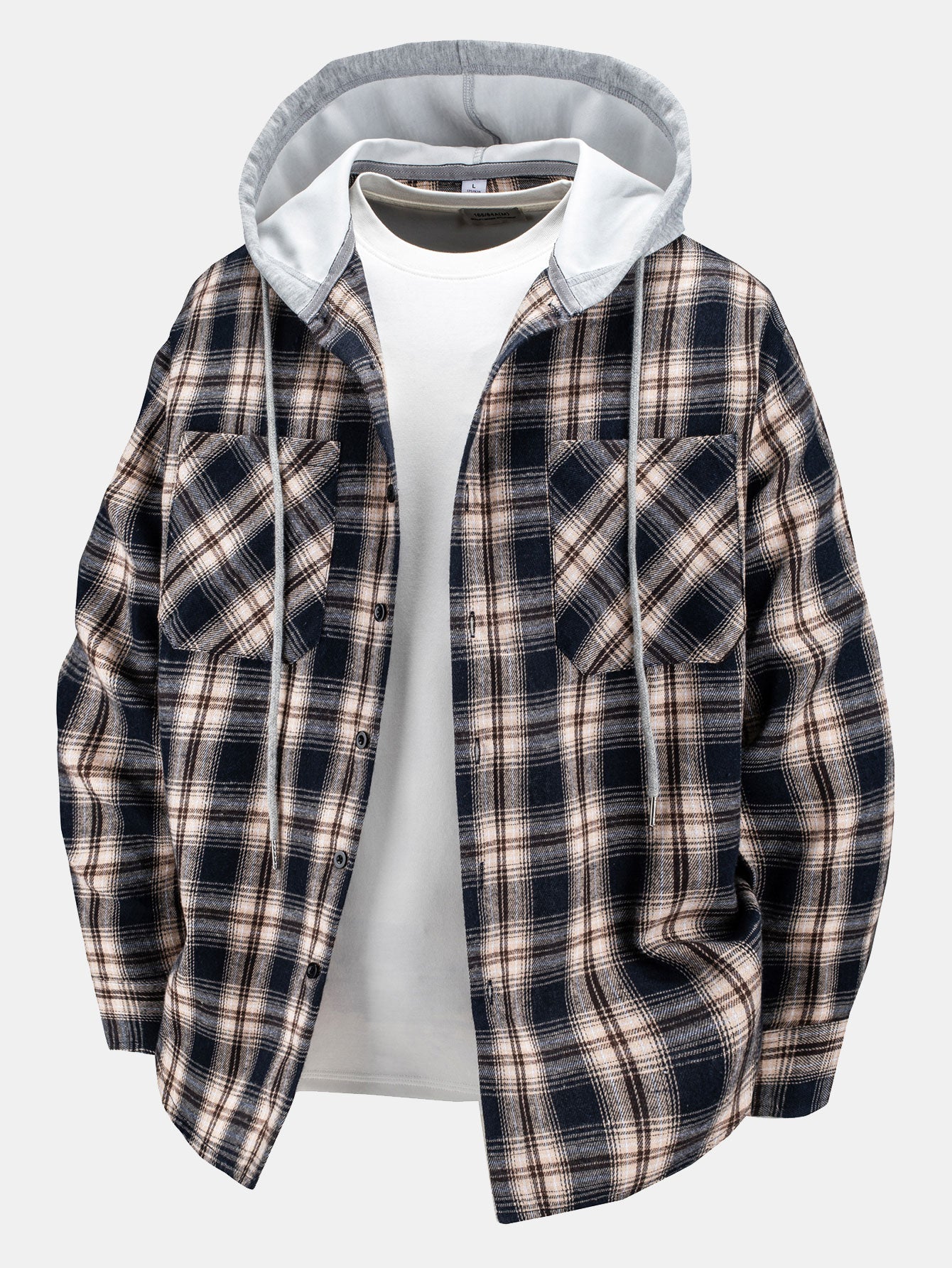 Plaid Hooded Shirt