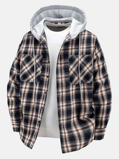 Plaid Hooded Shirt